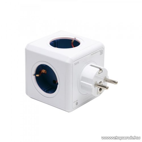 Allocacoc PowerCube Original 1100BL/DEORPC elosztó, 5 földelt aljzattal, fehér - kék
