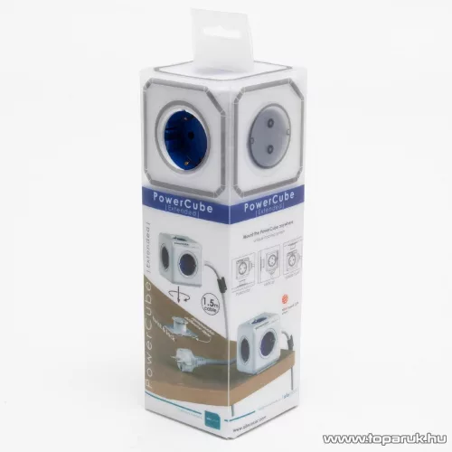 Allocacoc PowerCube Extended 1300BL/DEEXPC elosztó, 5 földelt aljzattal, fehér - kék