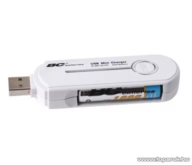 BC Mini USB akkumulátortöltő + 2 db AAA akkumulátor (BC-20) - megszűnt termék: 2016. október