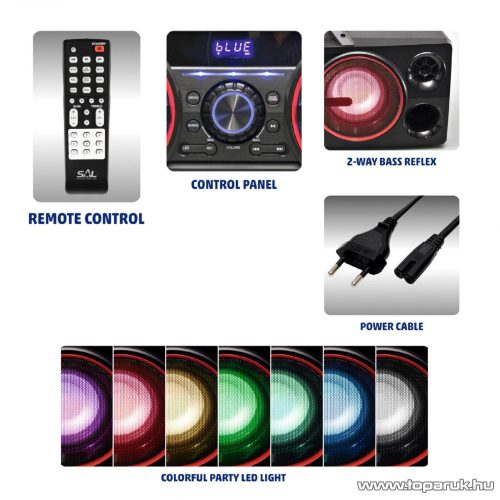 SAL BT POWER Multimédia boombox, fekete, 2 x 40 W