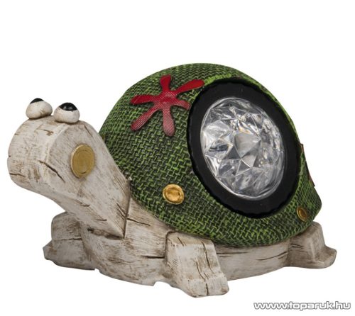 HOME EDC 6569 Napelemes kerti lámpa, világító szolár figura, 16 x 10 x 10,5 cm, csiga / teknős