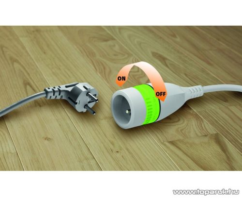 GAO 0565H Földelt lengő hálózati hosszabbító kábel, forgó kapcsolóval, 10 m