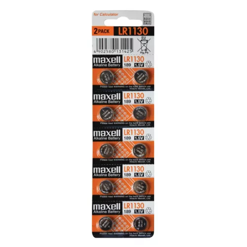Maxell LR1130 alkáli gombelem (AG 10), 1,5V, 10 db / csomag