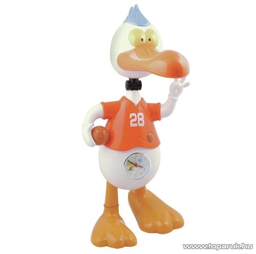 Horoz HL043 ORANGE Asztali lámpa, beépített analóg ébresztőórával, narancssárga, kacsa design 