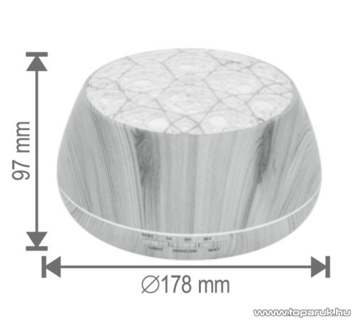 HOME AD 400 WIFI Ultrahangos aroma diffúzor, színesen világító párásító, 400 ml, max. 70 ml / óra (Wifi vezérlés Tuya Smart applikációval)