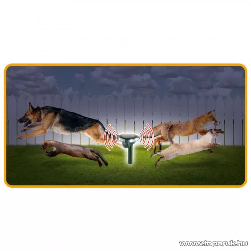 HOME AR 01 Leszúrható napelemes állatriasztó karó kutya, macska, róka, nyest és kisebb rágcsálók távoltartására