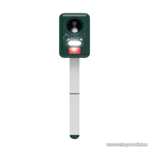 HOME AR02 Napelemes állatriasztó karó, PIR mozgásérzékelővel, 13.5 - 23.5 kHz (5 - 8 m távolság), USB töltőkábellel