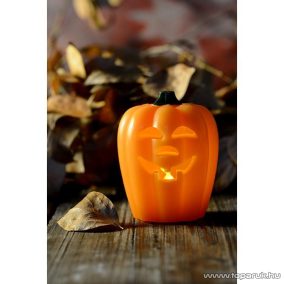   HOME CDH 11 Beltéri Halloween LED-es dekoráció világítás, viaszmécses, töklámpás, 1 db sárga színű, pislákoló fényjátékkal égő LED-del