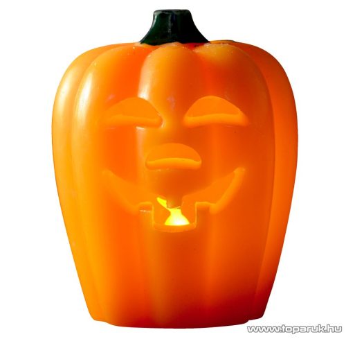 HOME CDH 11 Beltéri Halloween LED-es dekoráció világítás, viaszmécses, töklámpás, 1 db sárga színű, pislákoló fényjátékkal égő LED-del