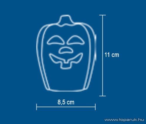 HOME CDH 11 Beltéri Halloween LED-es dekoráció világítás, viaszmécses, töklámpás, 1 db sárga színű, pislákoló fényjátékkal égő LED-del