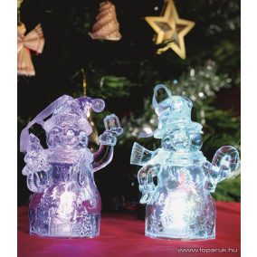   HOME CDM 2/T Beltéri 1 db színváltó LED-es mécses dekoráció (átlátszó alapanyagú műanyag hóember) szett