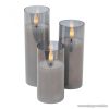 HOME CDS 3 LED-es gyertyaszett, üvegben, pislákoló fénnyel