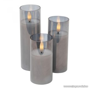   HOME CDS 3 LED-es gyertyaszett, üvegben, pislákoló fénnyel