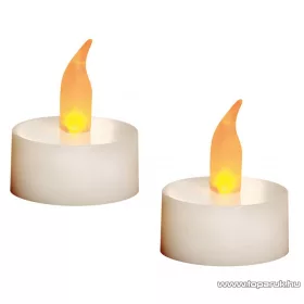   HOME CD 2 Beltéri elemes LED teamécses szett (2 db), pislákoló fényjáték, fehér színű mécsesek (CD 2/WX)