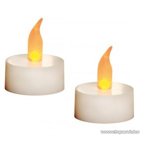   HOME CD 2 Beltéri elemes LED teamécses szett (2 db), pislákoló fényjáték, fehér színű mécsesek (CD 2/WX)