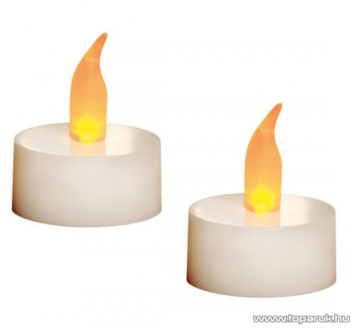 HOME CD 2 Beltéri elemes LED teamécses szett (2 db), pislákoló fényjáték, fehér színű mécsesek (CD 2/WX)