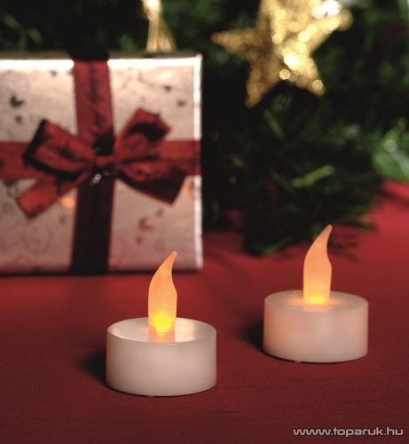 HOME CD 2 Beltéri elemes LED teamécses szett (2 db), pislákoló fényjáték, fehér színű mécsesek (CD 2/WX)