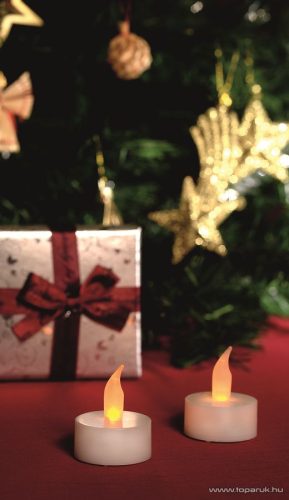 HOME CD 2 Beltéri elemes LED teamécses szett (2 db), pislákoló fényjáték, fehér színű mécsesek (CD 2/WX)