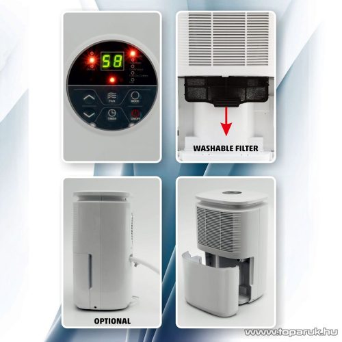 HOME DHM 10LR Párátlanító, páramentesítő, 10 liter (R290 töltőgáz, 2,2 literes víztartály, 5 üzemmód), max. 20 m2