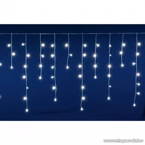 HOME DLFJ 400/WH Kültéri toldható állófényű 400 LED-es party jégcsap füzér, fényfüggöny, hideg fehér világítással, 10 m hosszú
