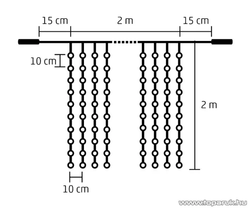 HOME DLF 400/WH Kültéri toldható állófényű 400 LED-es party fényfüggöny, hideg fehér világítással, 200 x 200 cm