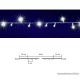 HOME DLI 200/WH Kültéri toldható állófényű 200 LED-es party fényfüzér, hideg fehér világítással, 10 m hosszú