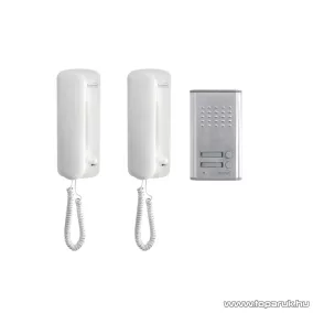   HOME DP 012 Vezetékes kétlakásos kaputelefon szett, fém kültéri egységgel