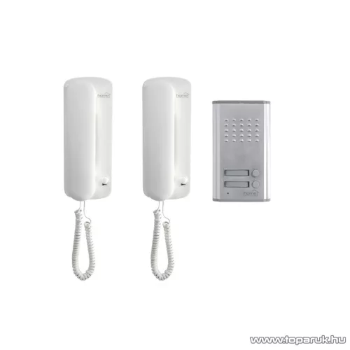HOME DP 012 Vezetékes kétlakásos kaputelefon szett, fém kültéri egységgel