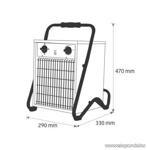 HOME FKI 50 Ipari, hordozható ventilátoros fém házas fűtőtest, hősugárzó, sárga, 5000 W