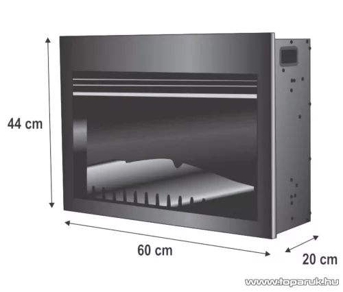 HOME FKKI 03 Beépíthető elektromos látványkandalló + távirányító, 1000 W / 2000 W