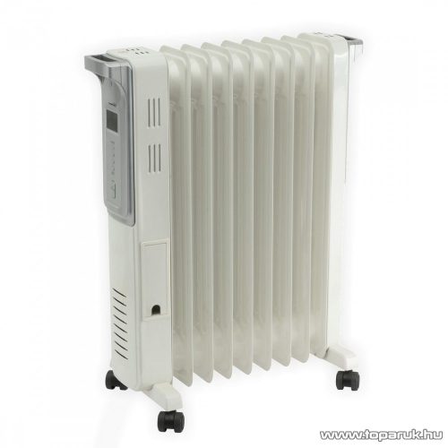 HOME FKO 9 LCD kijelzős olajradiátor, termosztát szabályozással, 9 tag, fehér, max. 2000 W