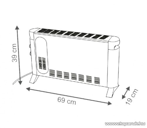 HOME FK 344 TURBO Elektromos fűtőtest, konvektor, ventilátorral, 2000 W