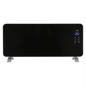   HOME FK 430 WIFI Edzett üveg előlapos elektromos konvektor, falra is szerelhető SMART fűtőtest, fekete, 2000 W