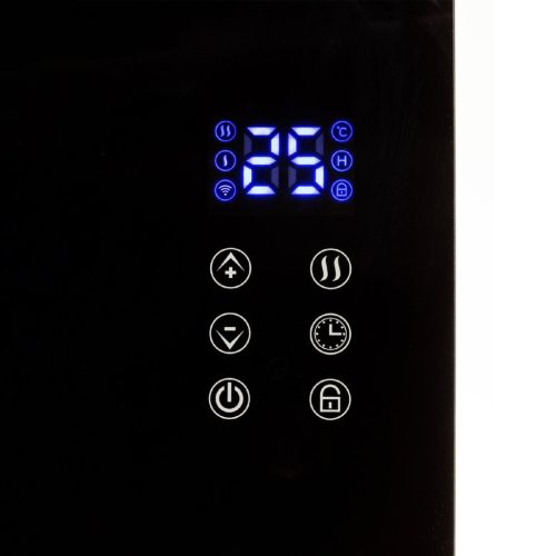 HOME FK 430 WIFI Edzett üveg előlapos elektromos konvektor, falra is szerelhető SMART fűtőtest, fekete, 2000 W