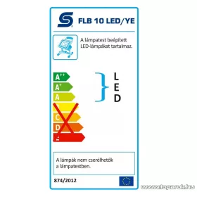   HOME FLB 10 LED/YE Hordozható újratölthető LED-es fényvető, 10 W, sárga