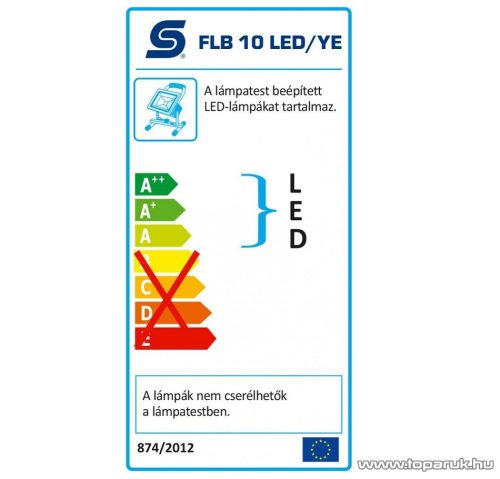 HOME FLB 10 LED/YE Hordozható újratölthető LED-es fényvető, 10 W, sárga