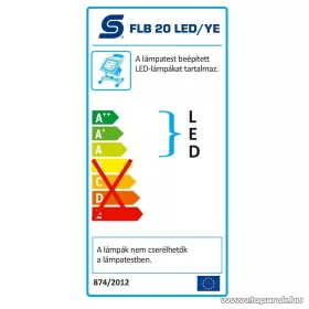   HOME FLB 20 LED/YE Hordozható újratölthető LED-es fényvető, 20 W, sárga
