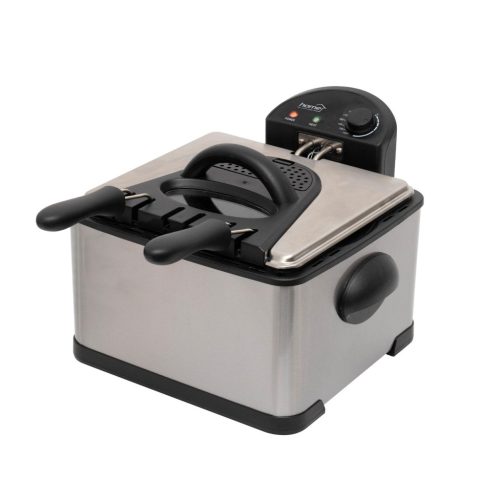 Home HGOLS4 INOX Olajsütő rozsdamentes készülékházzal, 3 sütőkosárral, 6 literes olajtartállyal, 2000 W