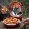 HOME HGPZ30 elektromos pizzasütő, pizzakő, pizza készítő hőmérővel, 1200W