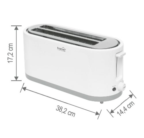 HOME HG KP 42 Négy szeletes kenyérpirító, cooltouch, 7 fokozat, zsemlemelegítő, fehér, 1400 W