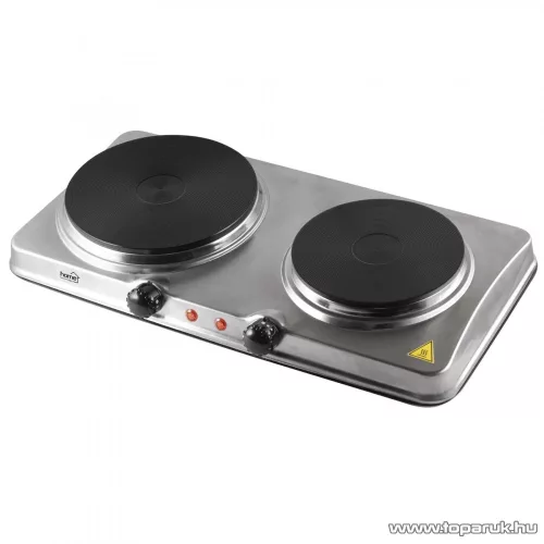 HOME HG R 04S INOX Hordozható elektromos kétlapos főzőlap, rezsó, rozsdamentes készülékház, 2500 W