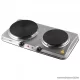 HOME HG R 04S INOX Hordozható elektromos kétlapos főzőlap, rezsó, rozsdamentes készülékház, 2500 W