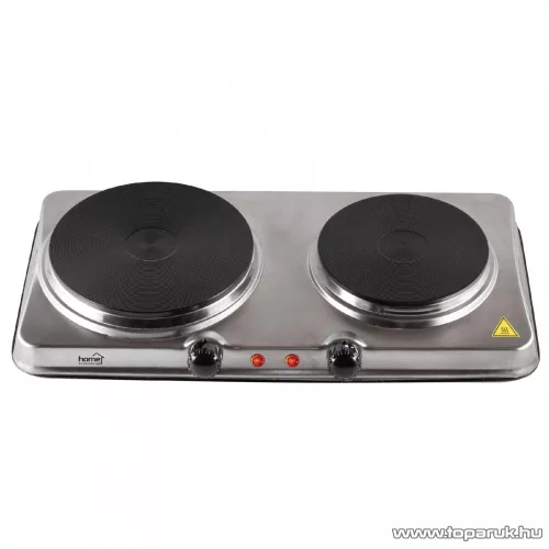 HOME HG R 04S INOX Hordozható elektromos kétlapos főzőlap, rezsó, rozsdamentes készülékház, 2500 W