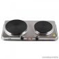   HOME HG R 04S INOX Hordozható elektromos kétlapos főzőlap, rezsó, rozsdamentes készülékház, 2500 W