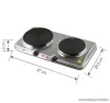 HOME HG R 04S INOX Hordozható elektromos kétlapos főzőlap, rezsó, rozsdamentes készülékház, 2500 W