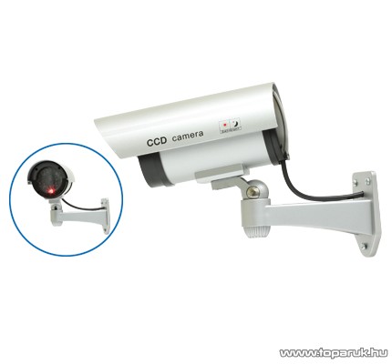 HOME HSK 110 Kültéri biztonsági álkamera, fém hatású, 2 x AA 