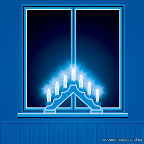 HOME KAD 01 Gyertyapiramis, lakkozott fa, 7 db csavaros izzóval, meleg fehér fényű világítással