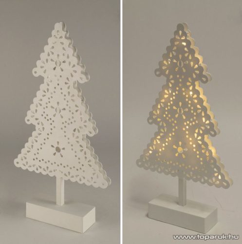 HOME KAD 19 PINE Beltéri 20 LED-es, elemes karácsonyfa asztaldísz, meleg fehér világítással