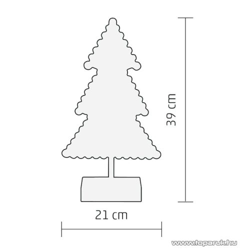 HOME KAD 19 PINE Beltéri 20 LED-es, elemes karácsonyfa asztaldísz, meleg fehér világítással