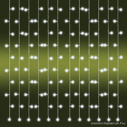 HOME KAF 210LC Kültéri LED-es fényfüggöny, 210 db hideg fehér színű LED-del, állófényű, 200 cm széles